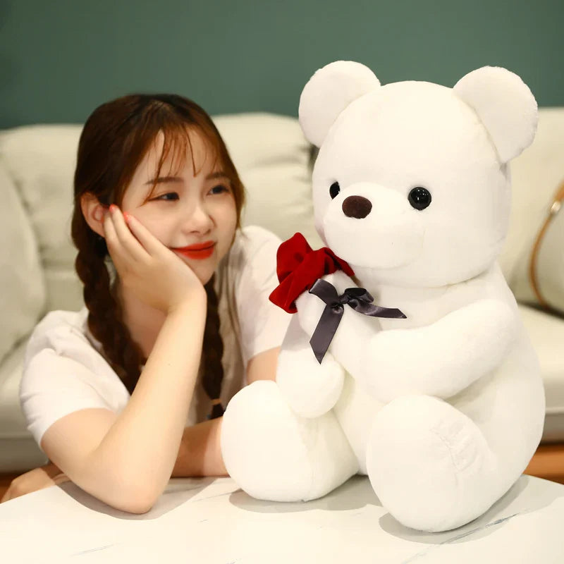 NNEOBA Kawaii Teddy Bear with Roses Plush Toy