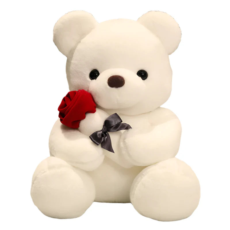 NNEOBA Kawaii Teddy Bear with Roses Plush Toy