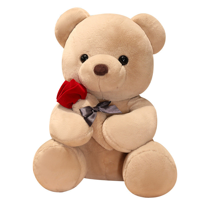 Lovely Hug Roses Teddy Bear Plush Pillow